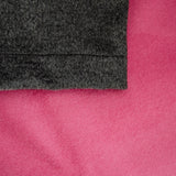 CAPPOTTO WRAP IN LANA ROSA BUBBLE CON MANICA A CONTRASTO GRIGIA