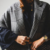 FUCHSIA JACQUARD BOMBER STYLE JACKET - REVERSIBLE IN BLACK VELVET FABRIC - CONTRASTING POCKETS