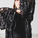 30 Kimono GUSTAVO gioiello sartoriale lungo con paillettes nere