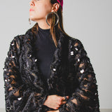 30 Kimono GUSTAVO gioiello sartoriale lungo con paillettes nere