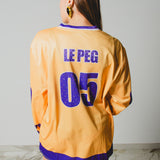 30 - T-Shirt Sportiva a Maniche Lunghe Gialla e Viola  Le Peg 05 con strass Tg L