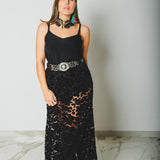 311 Gonna sartoriale EASY in tulle e ricami neri