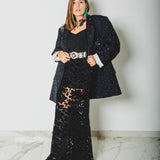 311 Gonna sartoriale EASY in tulle e ricami neri