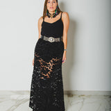 311 Gonna sartoriale EASY in tulle e ricami neri