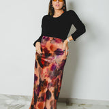 316 Gonna sartoriale EASY in velluto elasticizzato a fiori