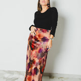 316 Gonna sartoriale EASY in velluto elasticizzato a fiori