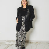 317 Gonna sartoriale EASY in satin zebrato bianco e nero