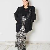 317 Gonna sartoriale EASY in satin zebrato bianco e nero