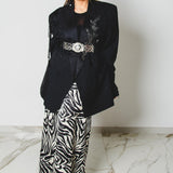 317 Gonna sartoriale EASY in satin zebrato bianco e nero