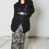 317 Gonna sartoriale EASY in satin zebrato bianco e nero