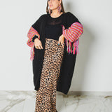 318 Gonna sartoriale EASY in satin maculato marrone