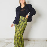 319 Gonna sartoriale EASY in viscosa a fiori verde