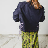 319 Gonna sartoriale EASY in viscosa a fiori verde