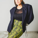 319 Gonna sartoriale EASY in viscosa a fiori verde