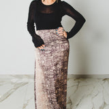 320 Gonna sartoriale EASY in satin pitonato