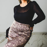 320 Gonna sartoriale EASY in satin pitonato