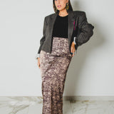 320 Gonna sartoriale EASY in satin pitonato