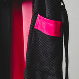 32 - KINTSUGI FUCHSIA | Cappotto Kimono in Lana con Inserti in Pelle Scamosciata