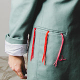 331 Green jacket size 48 in wool with 3D hand embroidery "CIAO AMORE"