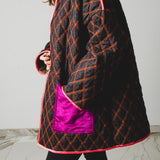 33 - DENIM REBEL | Giaccone Oversize in Jeans Trapuntato con Dettagli in Velluto
