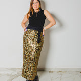347 - Gonna Miri in paillettes animalier Tg 1 e Tg 2