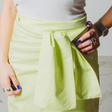 348 -  Gonna, miri a righe lime in cotone, leggero, taglia 2