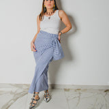 349 -   Gonna, miri a righe blu in cotone, leggero, taglia 2