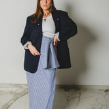 349 -   Gonna, miri a righe blu in cotone, leggero, taglia 2