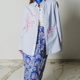 353 -   Gonna MIRI blu con fantasia, Asian  in cotone TG 2