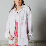 357 -   Gonna, MIRI in cotone, leggero a righe fucsia rosso con tigri TG 1
