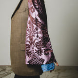 364 Pure Wool Jacket with Purple Jacquard Sleeves Size 50