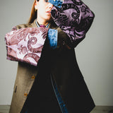 364 Pure Wool Jacket with Purple Jacquard Sleeves Size 50