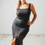 368 – Gonna Alma in Pizzo Nero e Paillettes