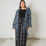 369 – Gonna Miri Multiposizione Tartan Nero fresco di lana Tg 2