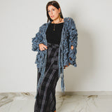 369 – Gonna Miri Multiposizione Tartan Nero fresco di lana Tg 2