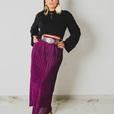 370 – easy Slim | Gonna Plissé Fucsia Metallizzato