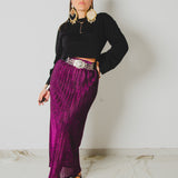 370 – easy Slim | Gonna Plissé Fucsia Metallizzato