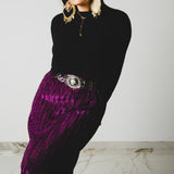 370 – easy Slim | Gonna Plissé Fucsia Metallizzato