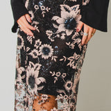 371 – Gonna Easy Slim in Pizzo Ricamato Floreale con paillettes