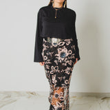 371 – Gonna Easy Slim in Pizzo Ricamato Floreale con paillettes