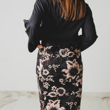 371 – Gonna Easy Slim in Pizzo Ricamato Floreale con paillettes