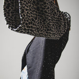 376 Vintage super 100's wool jacket Size 50 dark gray with spotted jacquard sleeves and silver rhinestones