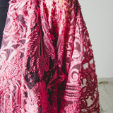 37 Kimono gioiello GUSTAVO sartoriale con ricami di paillettes e perline rosa