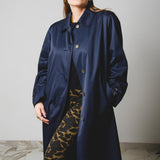 380 Vintage upcycling trench coat with rhinestones and hand-painted illustration - size 46/48