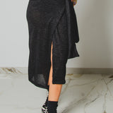 382 – Gonna Miri Multiposizione in maglina con lurex nera - TG 1