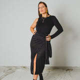 382 – Gonna Miri Multiposizione in maglina con lurex nera - TG 1