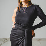 382 – Gonna Miri Multiposizione in maglina con lurex nera - TG 1