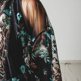 25/38 - Kimono GUSTAVO sartoriale lungo tulle e pizzo ricamato a fiori