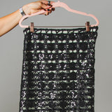 393 – easy Slim | Gonna con rete di Paillettes e sottogonna a Righe