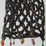 3 - Cuffia Estiva Crochet Nero con filo multicolor con Charm -Marea